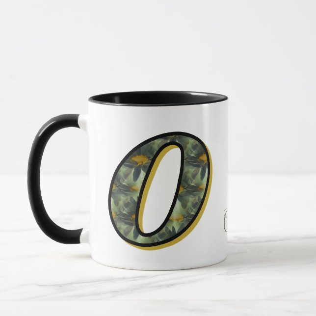 Personalisierte Monogramm-Initiale O Margeriten Fl Tasse (Links)