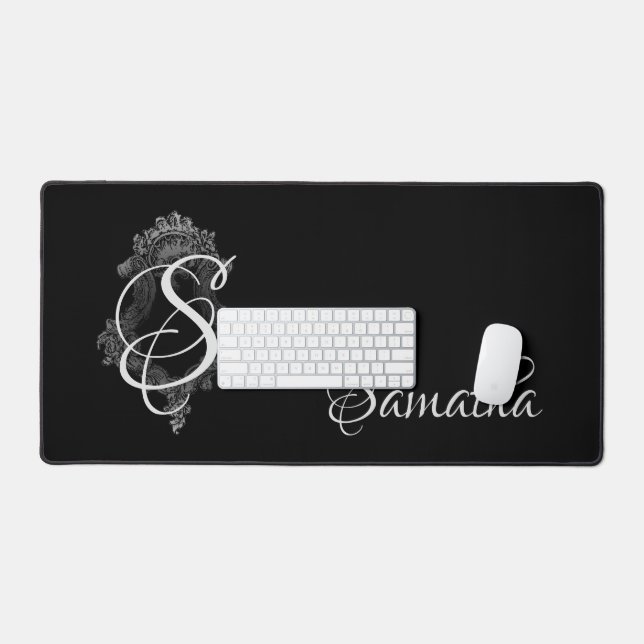Personalisierte Monogramm-Initiale Schreibtischunterlage (Tastatur & Maus)