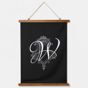 Personalisierte Monogramm-Initiale Wandteppich Mit Holzrahmen