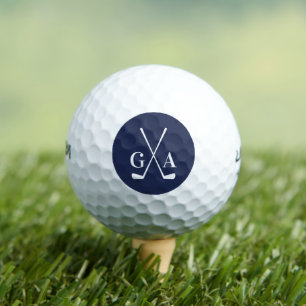 Personalisierte Monogramm-Initialen mit gekreuzten Golfball