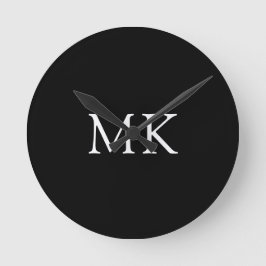 Personalisierte Monogramm-Initialen Modernes Schwa Runde Wanduhr
