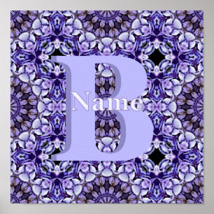 Personalisierte Monogramm-Initialen-Name Blumenkun Poster