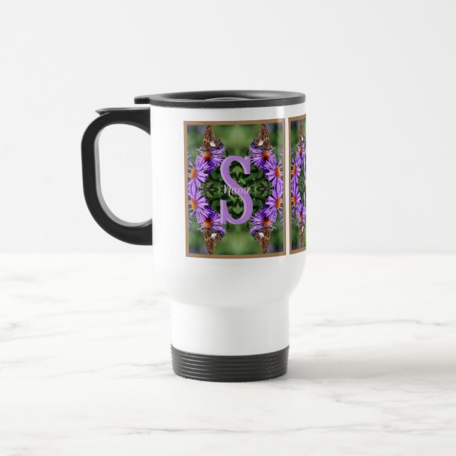 Personalisierte Monogramm-Initialen-Name Schmetter Reisebecher (Links)
