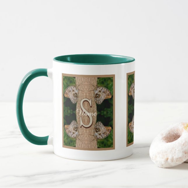 Personalisierte Monogramm-Initialen-Name Schmetter Tasse (Mit Donut)