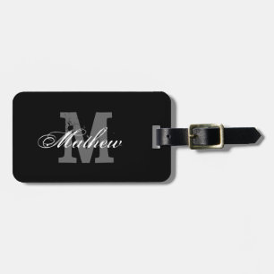 Personalisierte monogramm-Kennzeichnung für schwar Gepäckanhänger