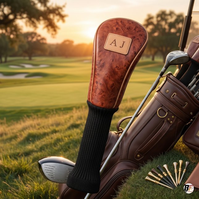 Personalisierte Monogramm-Klassik-Leder-Optik Golf Headcover (#sports&activities)