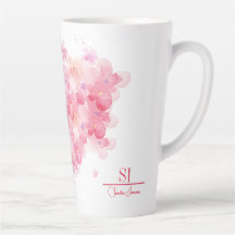 Personalisierte Monogramm-Latte-Tasse | Moderne Bl
