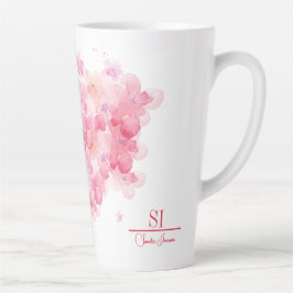 Personalisierte Monogramm-Latte-Tasse | Moderne Bl Milchtasse