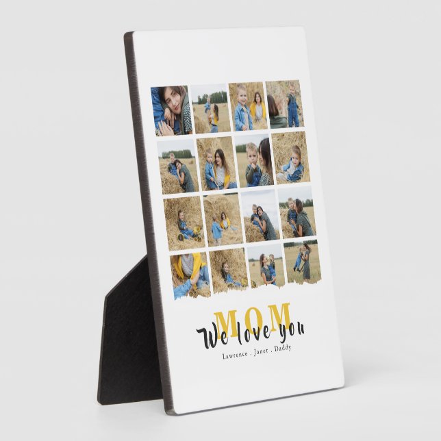 Personalisierte Monogramm-Liebe Ihr Foto zu 16 Fam Fotoplatte (Seite)