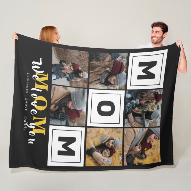 Personalisierte Monogramm-Liebe Sie Mama Fotos F Fleecedecke (Beispiel)