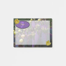 Personalisierte Monogramm Lila Kaktus Gelbe Blumen