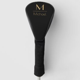 Personalisierte Monogramm | Name Black & Gold Golf Headcover