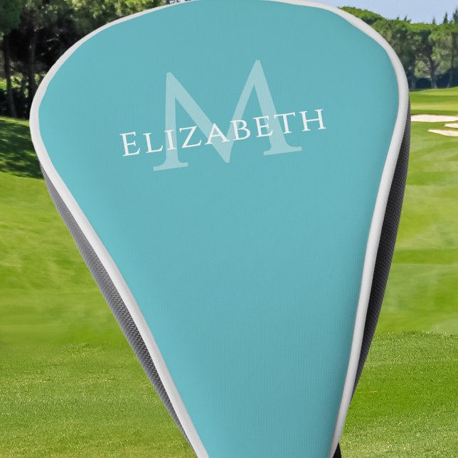 Personalisierte Monogramm-Name-Initial Teal Golf Headcover (Personalized Monogram Name Initial Teal Golf Head Cover)