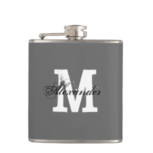 Personalisierte Monogramm-Name kleine Trinkflasche Flachmann