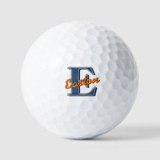 Personalisierte Monogramm Name Navy Blue und Orang Golfball