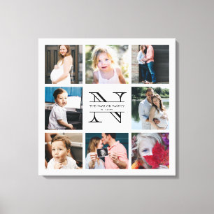 Personalisierte Monogramm-Produktfamilie 8 Leinwanddruck