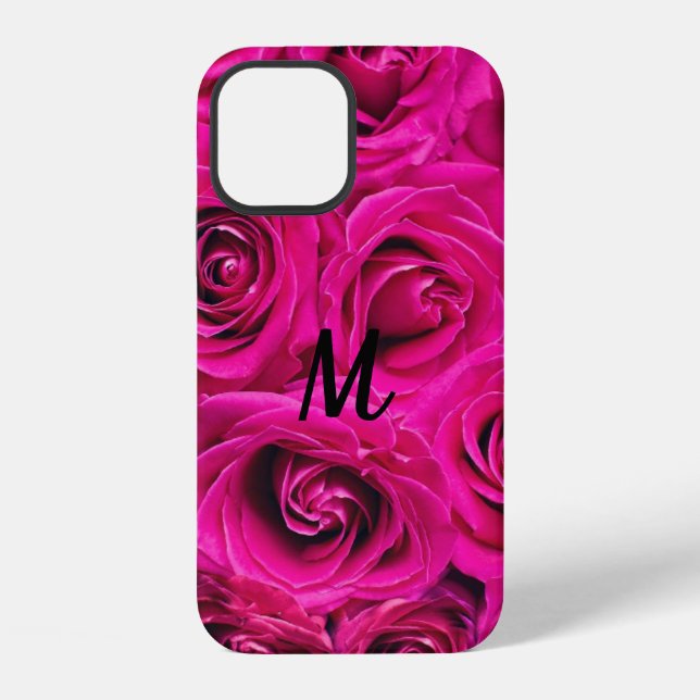 Personalisierte Monogramm Rosa Rosen Case-Mate iPh iPhone Hülle (Rückseite)