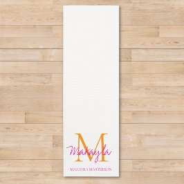 Personalisierte Monogramm-Rosa-Script-Name Yogamatte