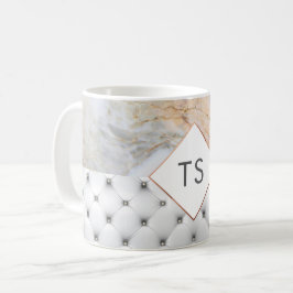 Personalisierte Monogramm Rose Gold Grau Tasse