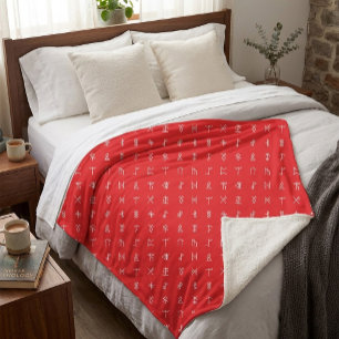 Personalisierte Monogramm- & Runensymbol-Decke Sherpadecke