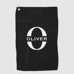 Personalisierte Monogramm Schwarz-Weiß-Bezeichnung Golfhandtuch