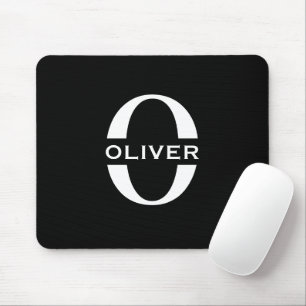 Personalisierte Monogramm Schwarz-Weiß-Bezeichnung Mousepad