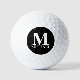 Personalisierte Monogramm Schwarz/Weiß Golfball