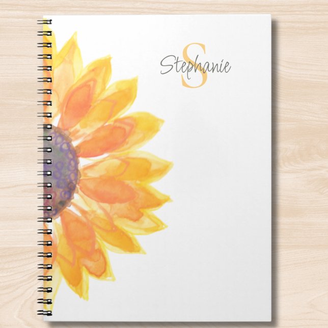 Personalisierte Monogramm-Sonnenblume Notizblock (Von Creator hochgeladen)