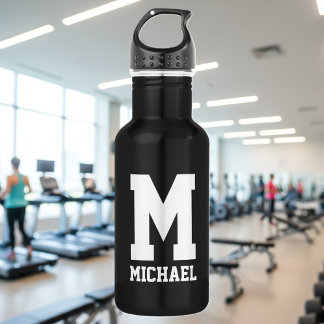 Personalisierte Monogramm-Sportflasche Edelstahlflasche