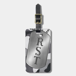 Personalisierte Monogramm-Tarnung Militär-Hundeanh Gepäckanhänger