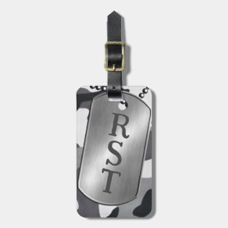 Personalisierte Monogramm-Tarnung Militär-Hundeanh Gepäckanhänger