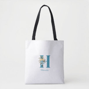 Personalisierte Monogramm-Tasche Blumen Initial-Ta