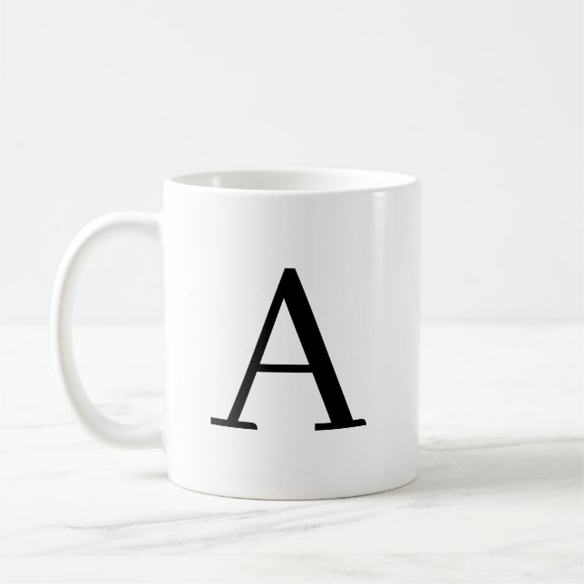 Personalisierte Monogramm-Tasse - Briefkaffee m Kaffeetasse (Links)