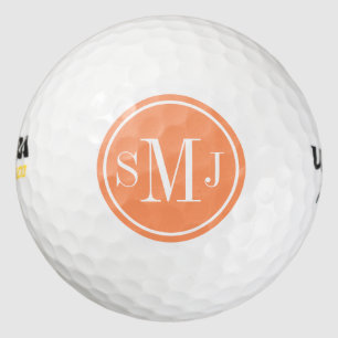 Personalisierte Monogramm- und Atom-Orangenrahmen Golfball
