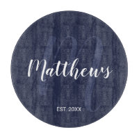 Personalisierte Monogramm und Familienname Navy Bl