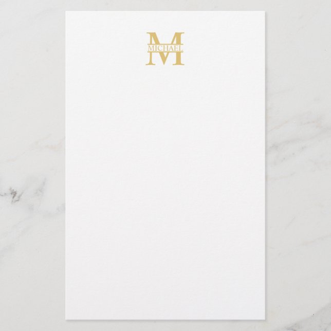 Personalisierte Monogramm und Name Briefpapier (Vorderseite)