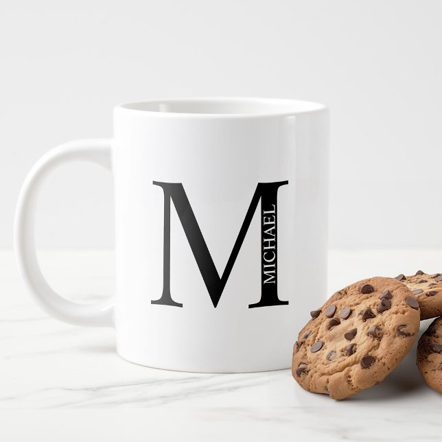Personalisierte Monogramm und Name Giant Coffee Ta Jumbo-Tasse (Von Creator hochgeladen)