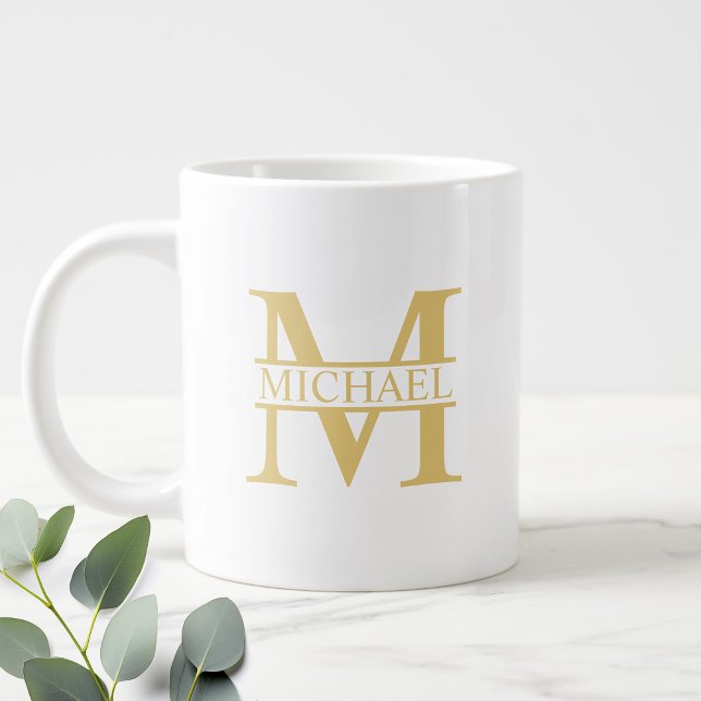 Personalisierte Monogramm und Name Jumbo-Tasse (Von Creator hochgeladen)