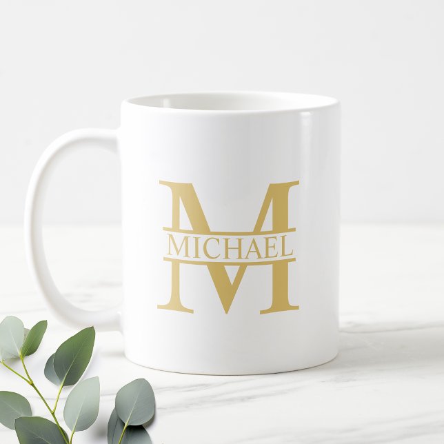 Personalisierte Monogramm und Name Kaffeetasse (Von Creator hochgeladen)