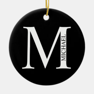 Personalisierte Monogramm und Name Keramik Ornamen Ornament