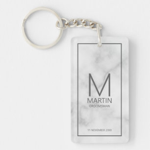 Personalisierte Monogramm- und Name-Trauzeugen aus Schlüsselanhänger