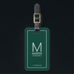 Personalisierte Monogramm- und Name-Trauzeugen Gepäckanhänger<br><div class="desc">Fügen Sie Ihrer Hochzeit eine persönliche Touch mit personalisierten Trauzeugen Gepäckanhänger hinzu. Dieses Gepäckanhänger zeigt die Monografie und den Namen des personalisierten Trauzeugen mit dem Titel und dem Hochzeitdatum in weißem,  modernem Sans Serif Schriftart Stil auf smaragdgrünem Hintergrund. Auch perfekt für Trauzeuge,  Brautvater und mehr.</div>