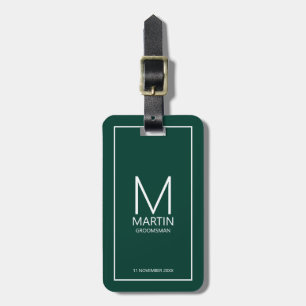 Personalisierte Monogramm- und Name-Trauzeugen Gepäckanhänger