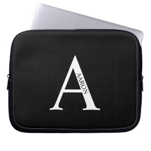 Personalisierte Monogramm- und Namens-Laptoptasche Laptopschutzhülle