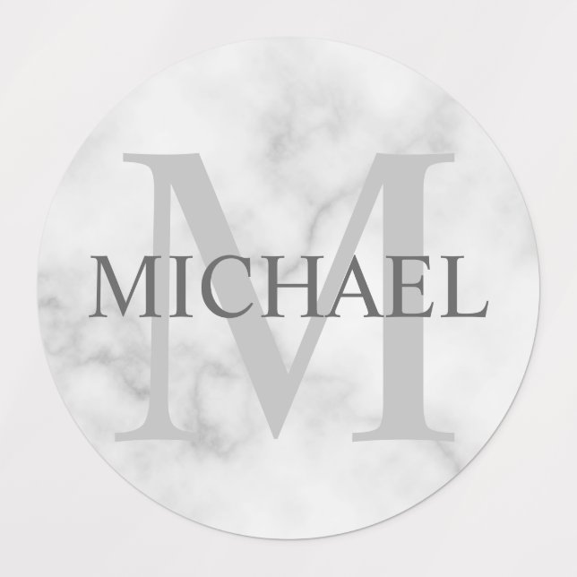 Personalisierte Monogramm- und Namensschilder aus  Etiketten (Design 1)