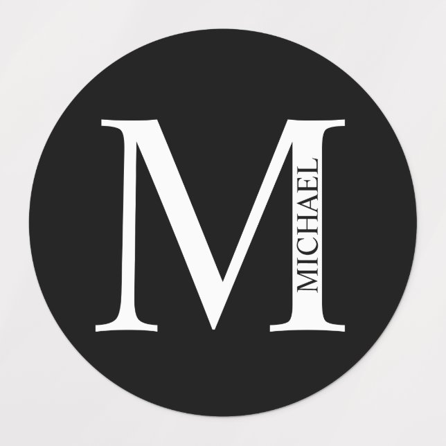 Personalisierte Monogramm- und Namensschilder Etiketten (Design 1)