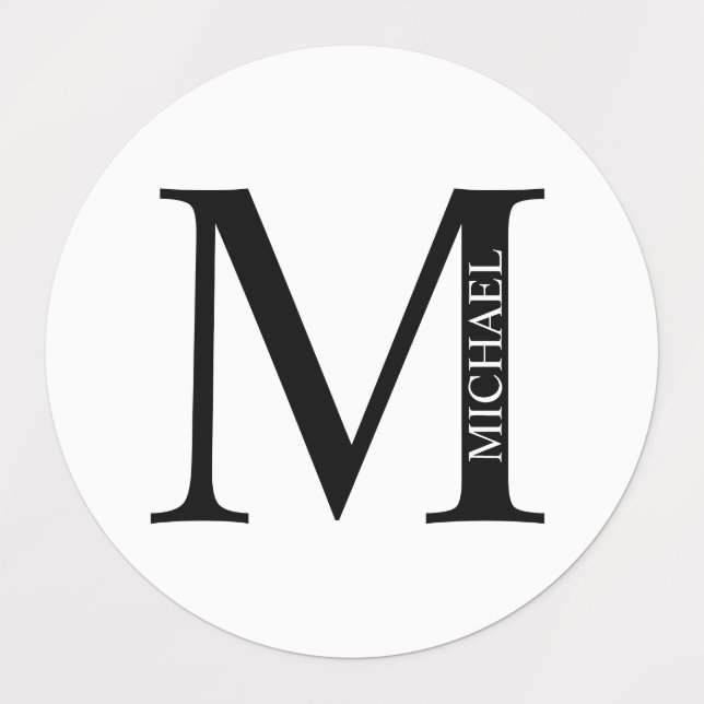 Personalisierte Monogramm- und Namensschilder Etiketten (Design 1)