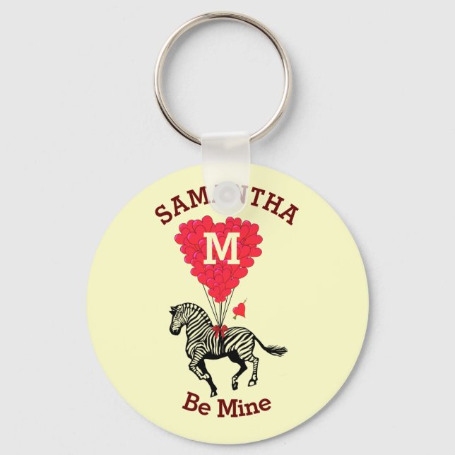 Personalisierte Monogramm-Valentine Schlüsselanhänger (Vorderseite)