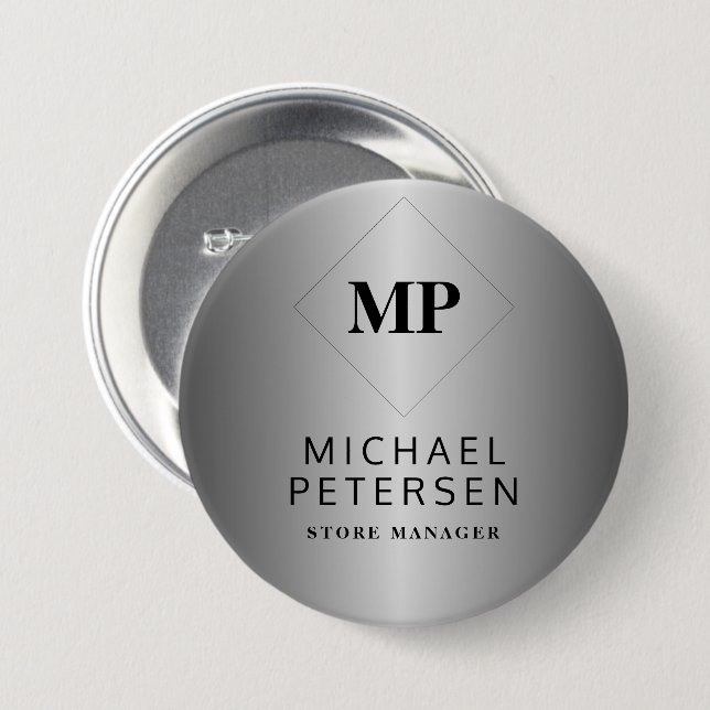 Personalisierte Monogrammanfangsbuchstaben und Nam Button (Vorne & Hinten)