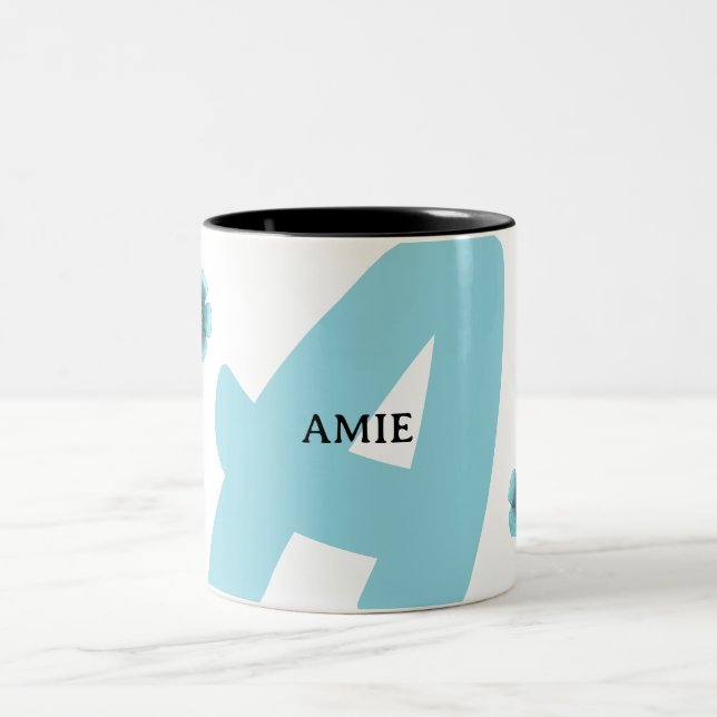 personalisierte Monogrammatikalische Initialen, Na Zweifarbige Tasse (Mittel)
